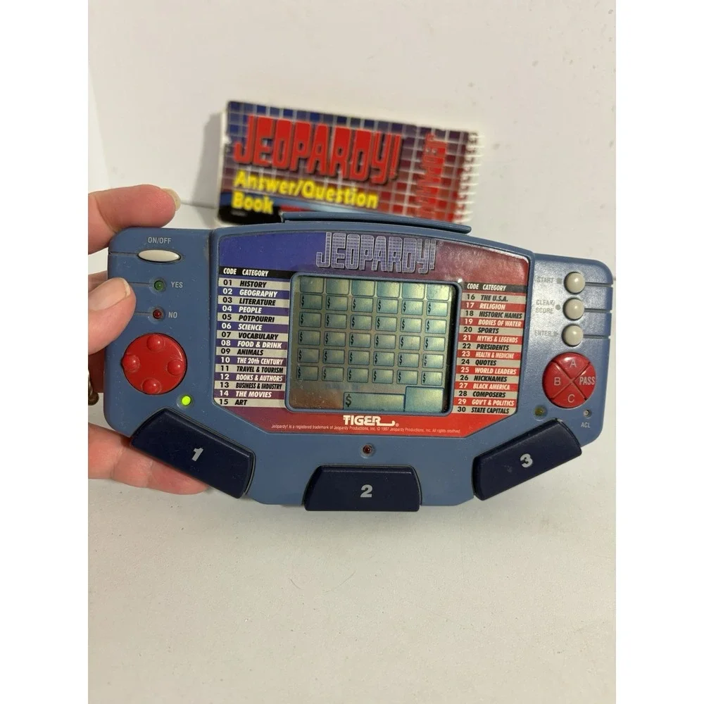Vintage 1995 Jeopardy Electronic Game Made by Tiger With Questions/ Answers Book